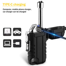 Load image into Gallery viewer, 360° Rotation Hose Electric Arc Plasma Lighter Ignition Outdoor Camping Windproof Lighter Smoking USB Type-C Waterproof Charging Port
