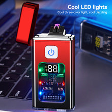 Load image into Gallery viewer, USB Rechargeable Dual ARC Electric Lighter Cool Windproof Plasma Lighters with LED Light for Men Outdoor Camping BBQ Gadgets
