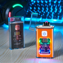 Load image into Gallery viewer, USB Rechargeable Dual ARC Electric Lighter Cool Windproof Plasma Lighters with LED Light for Men Outdoor Camping BBQ Gadgets
