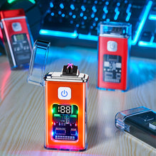Load image into Gallery viewer, USB Rechargeable Dual ARC Electric Lighter Cool Windproof Plasma Lighters with LED Light for Men Outdoor Camping BBQ Gadgets
