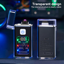 Load image into Gallery viewer, USB Rechargeable Dual ARC Electric Lighter Cool Windproof Plasma Lighters with LED Light for Men Outdoor Camping BBQ Gadgets

