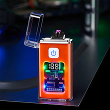 Load image into Gallery viewer, USB Rechargeable Dual ARC Electric Lighter Cool Windproof Plasma Lighters with LED Light for Men Outdoor Camping BBQ Gadgets
