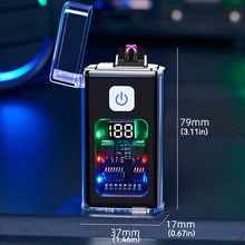 Load image into Gallery viewer, USB Rechargeable Dual ARC Electric Lighter Cool Windproof Plasma Lighters with LED Light for Men Outdoor Camping BBQ Gadgets
