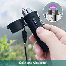 Load image into Gallery viewer, 360° Rotating Hose Flashlight Electric Arc Lighter Waterproof Cigarette Lighter Retractable Type-C Rechargeable Chargering for Men Gift Outdoor Travel
