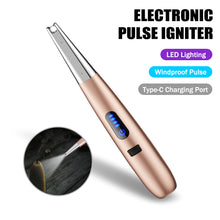 Load image into Gallery viewer, Electric Arc Ignition Windproof Pulse Flameless Plasma Ignition Candle Lighters USB Rechargeable Lighter for Home Kitchen Outdoor BBQ Aromatherapy Candle
