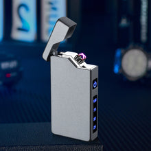 Load image into Gallery viewer, Windproof Double Arc Metal Lighter USB LED Power Lighter Digital Display Touch Sensor Lighters Rechargeable Type-C Charging Interface
