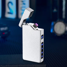 Load image into Gallery viewer, Windproof Double Arc Metal Lighter USB LED Power Lighter Digital Display Touch Sensor Lighters Rechargeable Type-C Charging Interface
