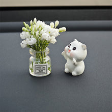 Load image into Gallery viewer, 2Pcs Car Decoration Ornaments Babysbreath Jasmine Vase Glass Vase Micro Landscape Rabbit Car Interior Decoration Mini Console
