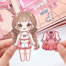 Load image into Gallery viewer, Diy Quiet Book Girl Dress Up Toys Children's Educational Handmade Paper Book Doll Toy
