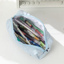 Load image into Gallery viewer, 1Pc Simple Bowknot Large Capacity Pencil Bag Fresh Quilting Stationary Storage Bags For Girls Makeup Pouch Pencil Case
