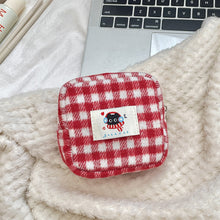 Load image into Gallery viewer, Woolen Cloth Stationery Storage Bag Red Multi-functional Cosmetic Bag Red Color Cherry Pencil Case Student
