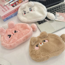 Load image into Gallery viewer, Cute Plush Pencil Case Large Capacity Zipper Stationery Bag Student Stationery Storage Bags Cartoon Cosmetics Storage Bag

