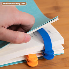 Load image into Gallery viewer, Silicone Bookmark Clip Automatically Follows Notebook Page Divider with Pen Holder Page Flipping for School
