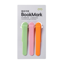 Load image into Gallery viewer, Silicone Bookmark Clip Automatically Follows Notebook Page Divider with Pen Holder Page Flipping for School
