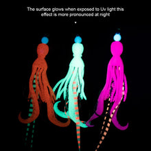 Load image into Gallery viewer, 1PC 10.5CM/7G TPE Eco-Friendly Sea Fishing Octopus String Hook High Elasticity Bionic Squid Double Hook Lure Fluorescence Soft Bait
