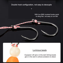 Load image into Gallery viewer, 1PC 10.5CM/7G TPE Eco-Friendly Sea Fishing Octopus String Hook High Elasticity Bionic Squid Double Hook Lure Fluorescence Soft Bait
