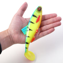 Load image into Gallery viewer, 1PC 20CM 3D Eye T-Tail Bionic Bait Sea Boat Fishing Speed Sinking Silicone Fake Bait For Sea Bass
