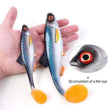 Load image into Gallery viewer, 1PC 20CM 3D Eye T-Tail Bionic Bait Sea Boat Fishing Speed Sinking Silicone Fake Bait For Sea Bass
