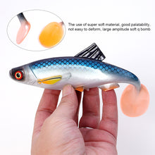Load image into Gallery viewer, 1PC 20CM 3D Eye T-Tail Bionic Bait Sea Boat Fishing Speed Sinking Silicone Fake Bait For Sea Bass
