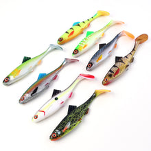 Load image into Gallery viewer, 1PC 20CM 3D Eye T-Tail Bionic Bait Sea Boat Fishing Speed Sinking Silicone Fake Bait For Sea Bass

