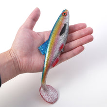Load image into Gallery viewer, 1PC 20CM 3D Eye T-Tail Bionic Bait Sea Boat Fishing Speed Sinking Silicone Fake Bait For Sea Bass
