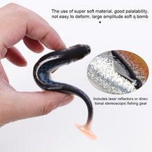 Load image into Gallery viewer, 1PC 20CM 3D Eye T-Tail Bionic Bait Sea Boat Fishing Speed Sinking Silicone Fake Bait For Sea Bass
