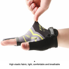 Load image into Gallery viewer, 1Pair Outdoor Stab-Proof Non-Slip Three-Finger Fishing Gloves Ice Silk Breathable Sunscreen Gloves
