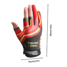 Load image into Gallery viewer, 1Pair Outdoor Stab-Proof Non-Slip Three-Finger Fishing Gloves Ice Silk Breathable Sunscreen Gloves
