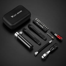 Load image into Gallery viewer, Multi-Functional Aluminum Alloy Bicycle Repair Tool Set Ratchet Wrench Screwdriver Tire Rod Pump Bike Repair Tool
