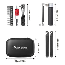 Load image into Gallery viewer, Multi-Functional Aluminum Alloy Bicycle Repair Tool Set Ratchet Wrench Screwdriver Tire Rod Pump Bike Repair Tool
