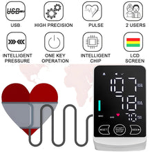 Load image into Gallery viewer, Rechargeable Smart Touch Screen Blood Pressure High Accurate Digital Sphygmomanometer Bp Monitors Electronic Tonometer Arm Cuff
