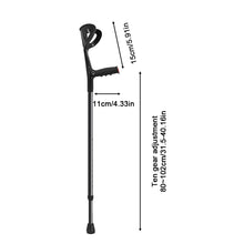 Load image into Gallery viewer, Adjustable Aluminum Alloy Rehabilitation Cane Forearm Canes Lightweight Arm Crutch Ergonomic Comfortable on Wrist Non Skid Rubber
