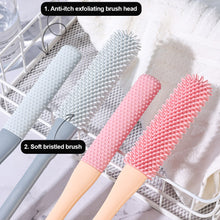 Load image into Gallery viewer, Toe Seam Cleaning Brush Relieve Itching Exfoliate Extended Handle Soft Rubber Brush Head Convenient Storable Foot Cleaning Tool
