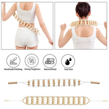 Load image into Gallery viewer, Wooden Massage Roller Back Pain Relief Roller Wood Therapy Cellulite Massage Tools Wood Manual Back Massager Roller Rope for Leg
