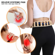 Load image into Gallery viewer, Wooden Massage Roller Back Pain Relief Roller Wood Therapy Cellulite Massage Tools Wood Manual Back Massager Roller Rope for Leg
