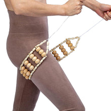 Load image into Gallery viewer, Wooden Massage Roller Back Pain Relief Roller Wood Therapy Cellulite Massage Tools Wood Manual Back Massager Roller Rope for Leg

