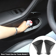 Load image into Gallery viewer, 2Pcs Car Door Trash Can Side Door Storage Box Organizer Push-to-Open Lid Design Front Seat Car Garbage Can for Tesla Model Y Accessories

