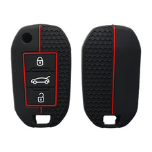 Load image into Gallery viewer, Silicone Remote Key Case Cover Shell Protected Holder Fob for Peugeot 3 Button For Peugeot 208 301 308 508 5008 3008 Citroen 2010 - 2023
