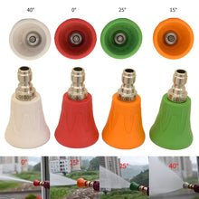 Load image into Gallery viewer, 0° 15° 25° 40° Car Wash Rubber Sleeve Sector Nozzle Splash Proof Stainless Steel Nozzle High Pressure Water Nozzle Accessories
