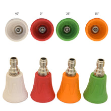Load image into Gallery viewer, 0° 15° 25° 40° Car Wash Rubber Sleeve Sector Nozzle Splash Proof Stainless Steel Nozzle High Pressure Water Nozzle Accessories

