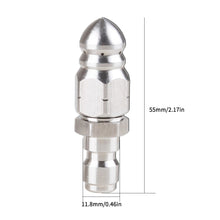 Load image into Gallery viewer, 1/4" Stainless Steel Water Jet High Pressure Sprayer Nozzle Clean Sewer Pressure Washer Quick Plug Drain Hose Nozzle Tool
