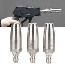 Load image into Gallery viewer, 360° Rotating High Pressure Water Nozzle Stainless Steel Lotus Nozzle Rust Removing Quick Connector Accessories
