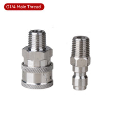 Load image into Gallery viewer, 2Pcs/Set Stainless 3/8" 1/4" Quick Connector &amp; Plug With NPT3/8 NPT1/4 Male Female Fitting Thread High Pressure Washer Accessories
