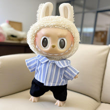 Load image into Gallery viewer, Suitable for 17cm Labubu Doll Clothes Fashion Clothing Shirt with Black Pants Doll Accessories Cute Decorative Little Cloths
