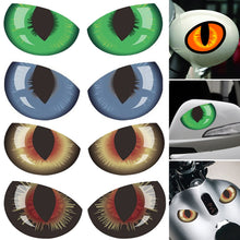 Load image into Gallery viewer, 2Pcs Car 3D Stereo Reflective Eyes Sticker Creative Rearview Mirror Sticker Decals Eyes Stickers
