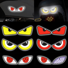 Load image into Gallery viewer, Pair Reflective Car Motorcycle Stickers Devil Eyes Helmet Fairing Rear Window Decoration Decal Electric Stickers
