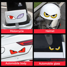 Load image into Gallery viewer, Pair Reflective Car Motorcycle Stickers Devil Eyes Helmet Fairing Rear Window Decoration Decal Electric Stickers
