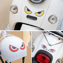 Load image into Gallery viewer, Pair Reflective Car Motorcycle Stickers Devil Eyes Helmet Fairing Rear Window Decoration Decal Electric Stickers

