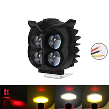 Load image into Gallery viewer, Motorcycle Running 4 Light Modes Lights LED Spotlights Owl Shape Fog Lights Red Yellow White Three Colors
