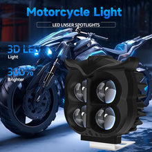 Load image into Gallery viewer, Motorcycle Running 4 Light Modes Lights LED Spotlights Owl Shape Fog Lights Red Yellow White Three Colors
